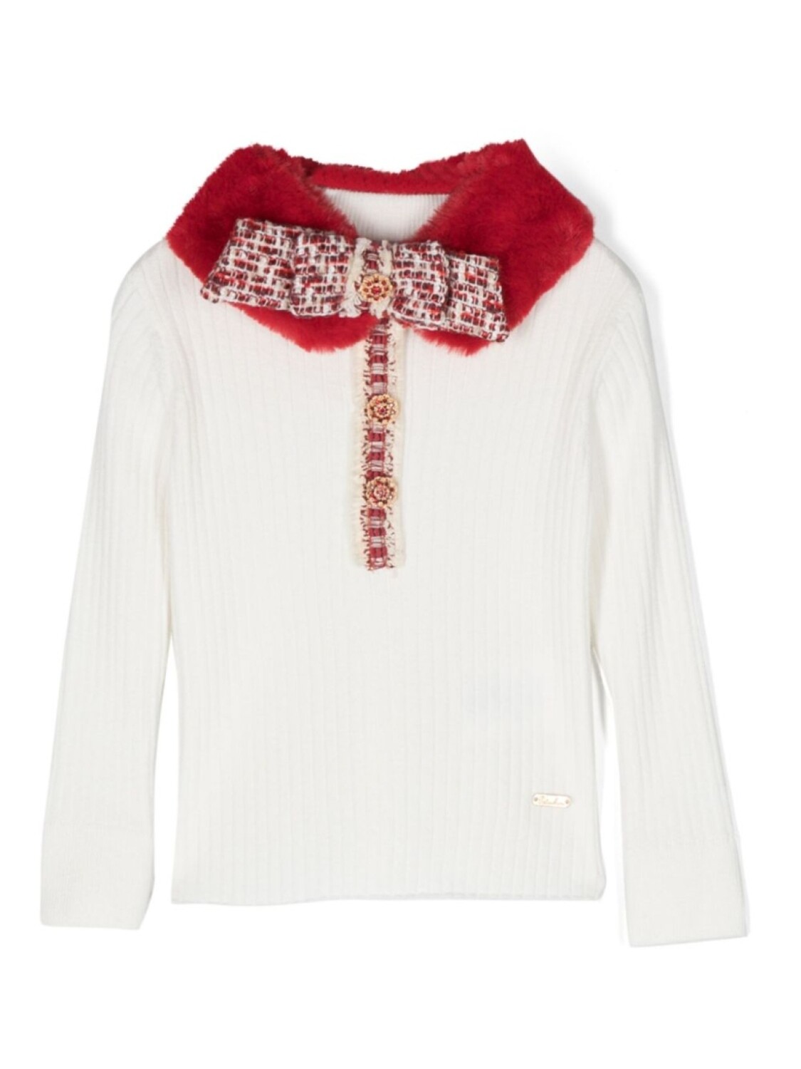 Джемпер с контрастным воротником и твидовой отделкой Patachou, белый
Джемпер с контрастным воротником и твидовой отделкой Patachou, белый