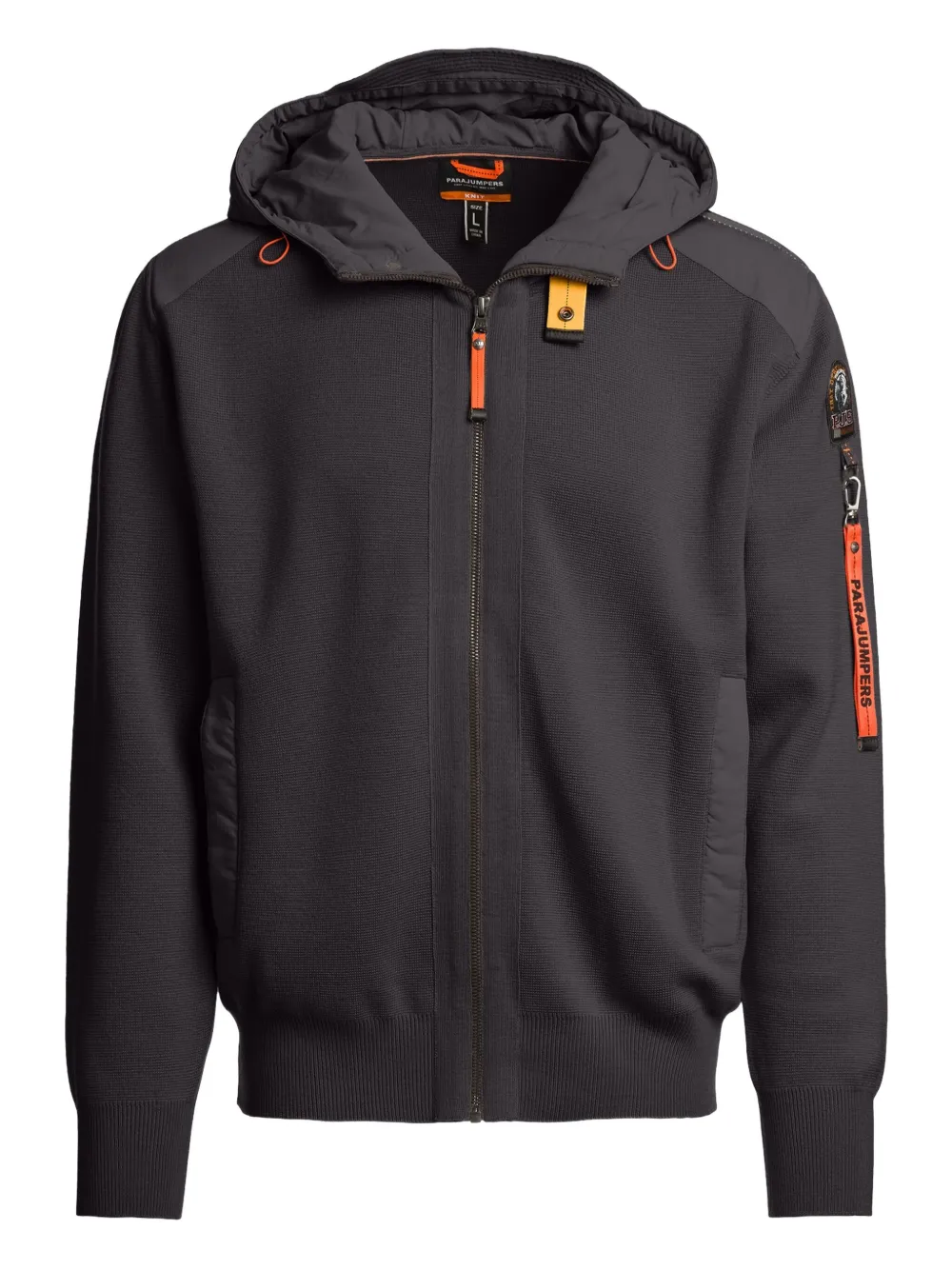 Свитер на молнии с капюшоном Parajumpers, серый 
Свитер на молнии с капюшоном Parajumpers, серый