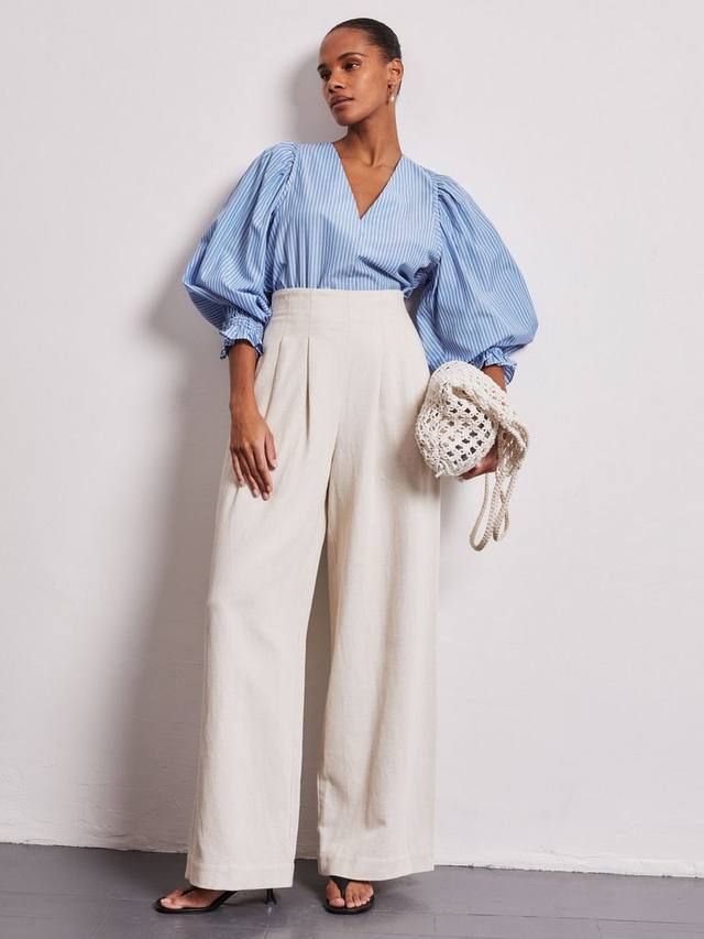 Брюки палаццо nellie с высокой талией VIVERE, белый
Брюки палаццо nellie с высокой талией VIVERE, белый