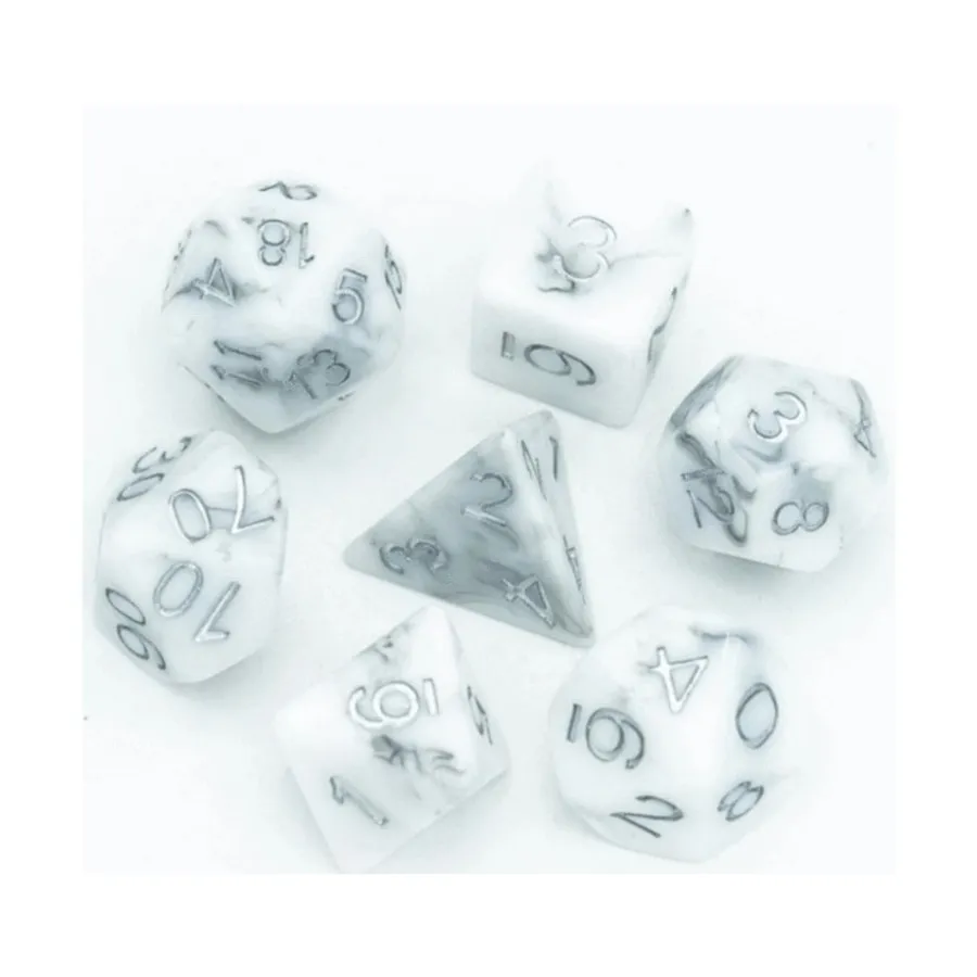 Набор Poly — черный камень с серебром (7), Dice Sets - Resin/Acrylic - Black, Grey, White, & Metallics (Foam Brain Games)
Набор Poly — черный камень с серебром (7), Dice Sets - Resin/Acrylic - Black, Grey, White, & Metallics (Foam Brain Games)