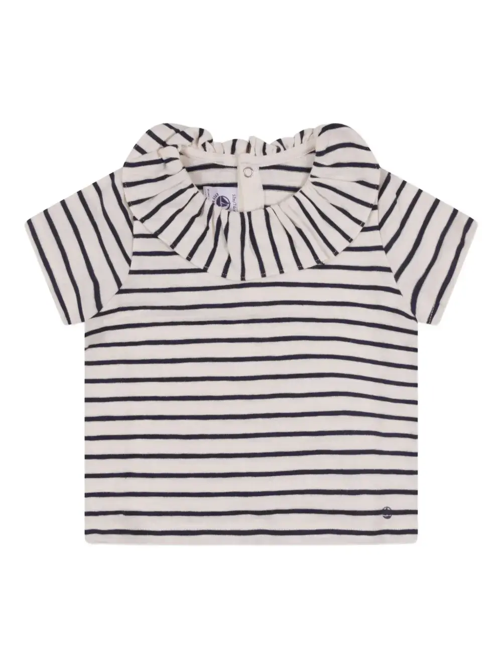 Футболка в полоску с оборчатым воротником Petit Bateau, белый
Футболка в полоску с оборчатым воротником Petit Bateau, белый