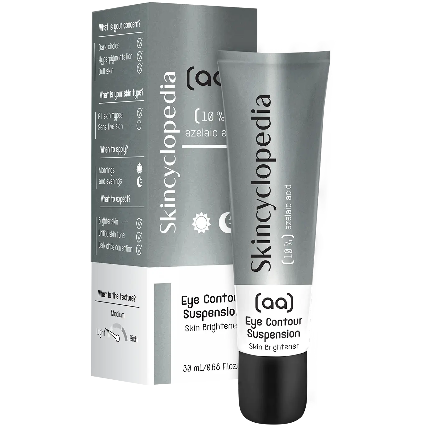 Skincyclopedia крем-сыворотка для глаз осветляющий темные круги с 10% азелаиновой кислотой, 30 мл