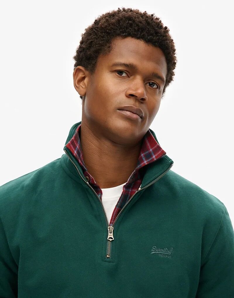 Толстовка Superdry Essential с логотипом и застежкой-молнией на половину длины, темно-зеленого цвета
Толстовка Superdry Essential с логотипом и застежкой-молнией на половину длины, темно-зеленого цвета