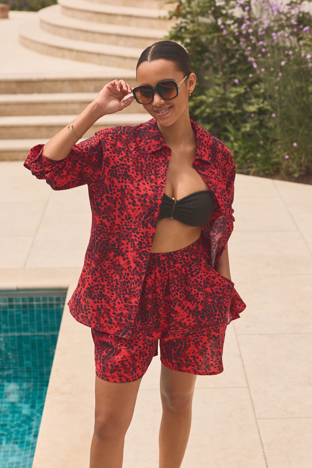 Пляжная рубашка из смеси хлопка и льна Next, красный
Пляжная рубашка из смеси хлопка и льна Next, красный