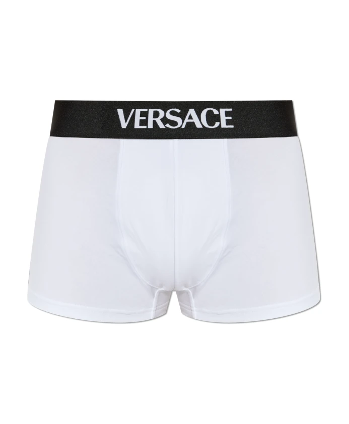 Хлопковые боксерские шорты с логотипом Versace, белый
Хлопковые боксерские шорты с логотипом Versace, белый