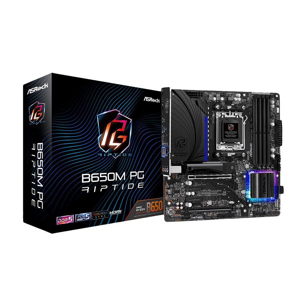 Материнская плата ASRock B650M PG Riptide, AM5, DDR5
Материнская плата ASRock B650M PG Riptide, AM5, DDR5