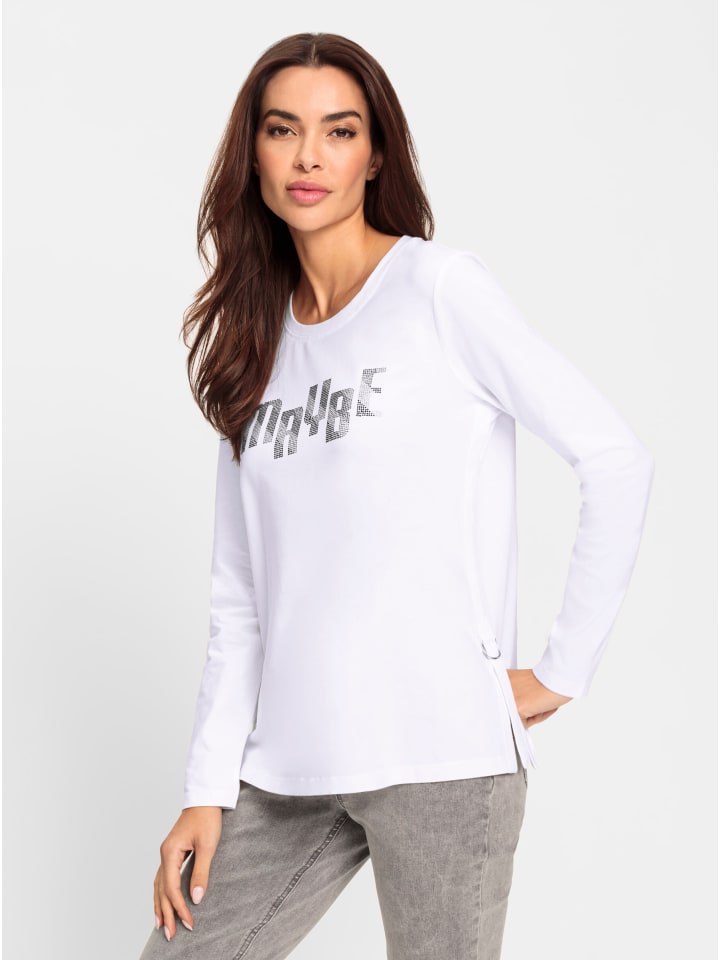 Белая рубашка с круглым вырезом Heine
Белая рубашка с круглым вырезом Heine