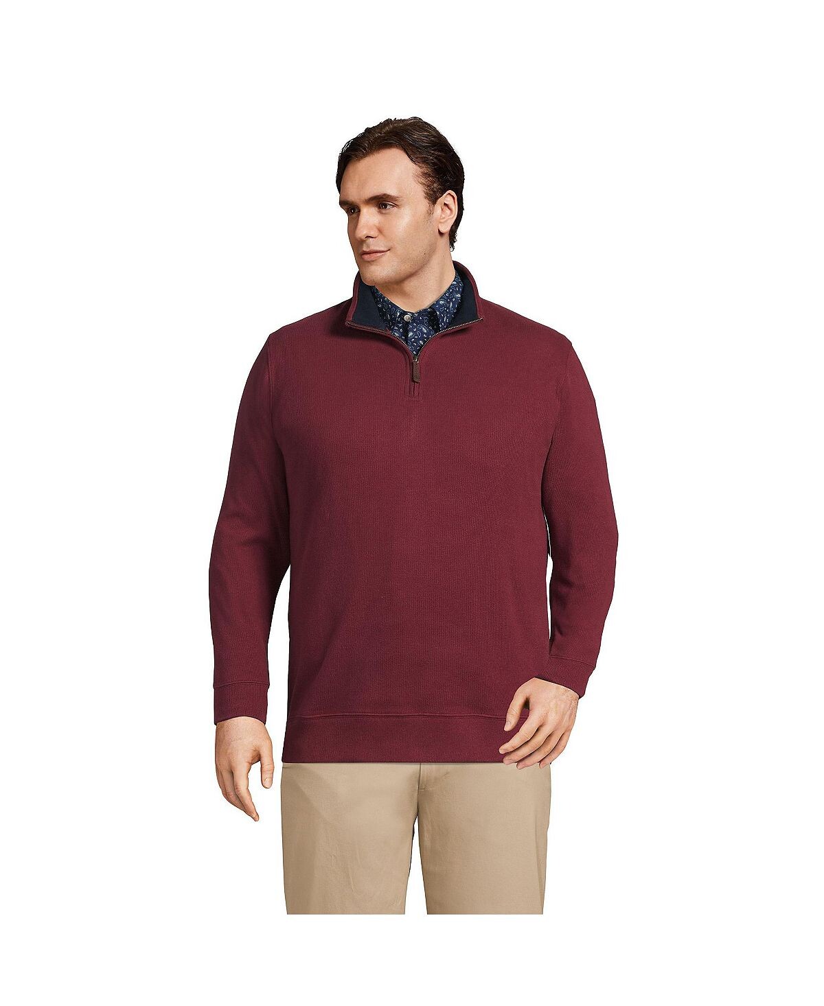 Мужской свитер с молнией на четверть в рубчик для больших и высоких размеров Bedford Lands' End
Мужской свитер с молнией на четверть в рубчик для больших и высоких размеров Bedford Lands' End