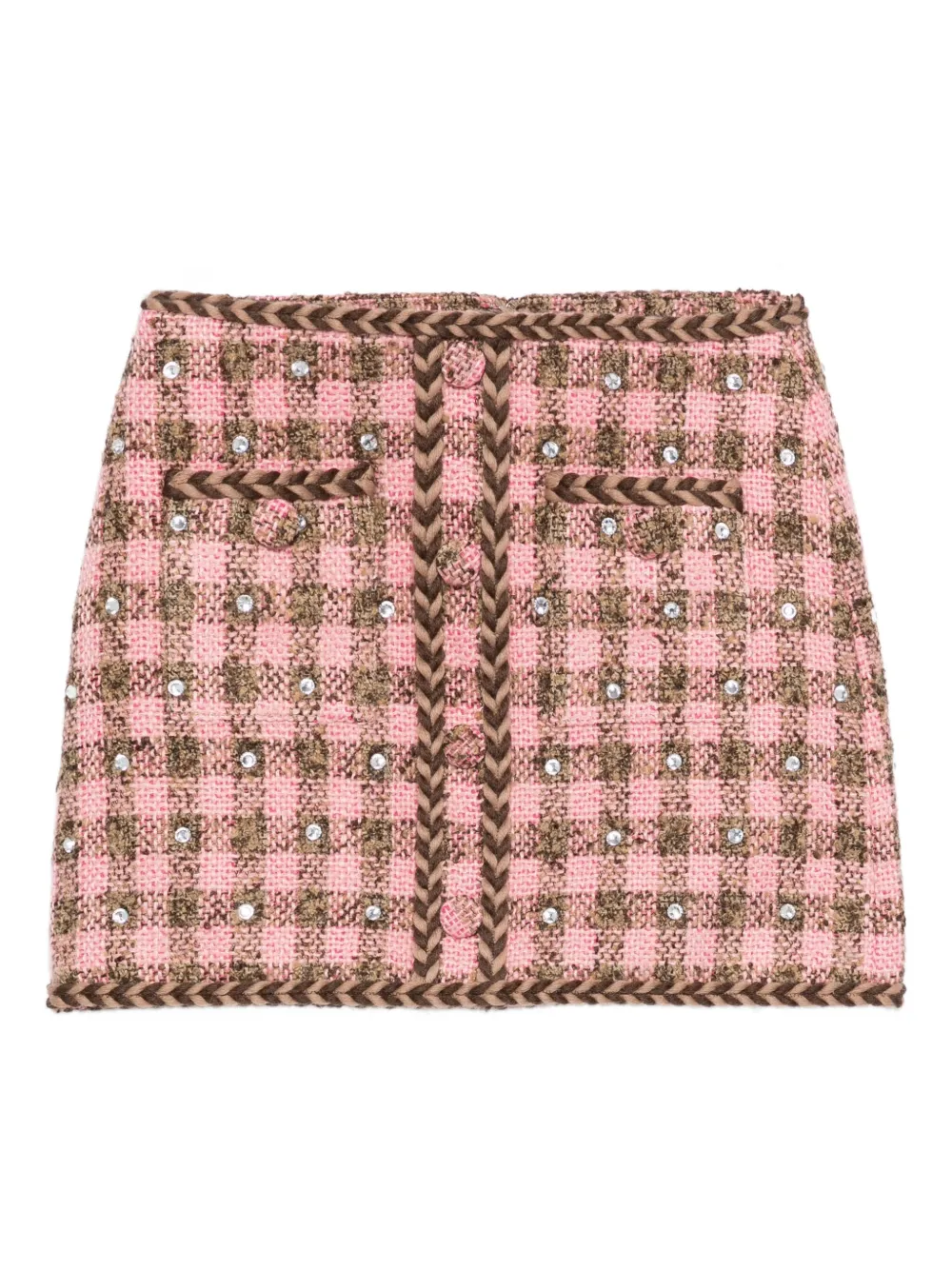 Юбка мини в клетку гингем с кристаллами Giuseppe Di Morabito, розовый
Юбка мини в клетку гингем с кристаллами Giuseppe Di Morabito, розовый