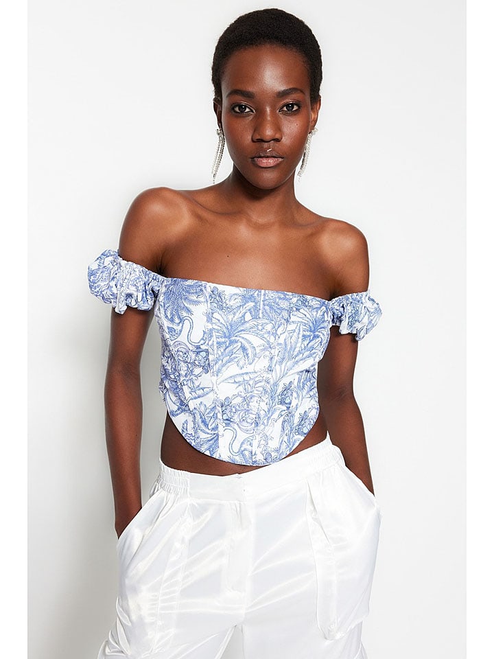 Блузка trendyol, светло-голубой/белый
Блузка trendyol, светло-голубой/белый