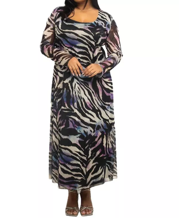 Платье средней длины с сетчатым принтом под зебру Fashion-Szn Curve, мультиколор
Платье средней длины с сетчатым принтом под зебру Fashion-Szn Curve, мультиколор