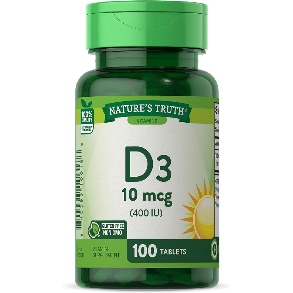 Витамин D3 400 МЕ (10 мкг) Nature's Truth, 100 шт
Витамин D3 400 МЕ (10 мкг) Nature's Truth, 100 шт