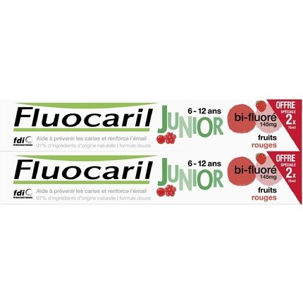 Гелевая зубная паста Junior для детей 6–12 лет с красными фруктами, 75 мл, 2 шт. в упаковке Fluocaril
Гелевая зубная паста Junior для детей 6–12 лет с красными фруктами, 75 мл, 2 шт. в упаковке Fluocaril