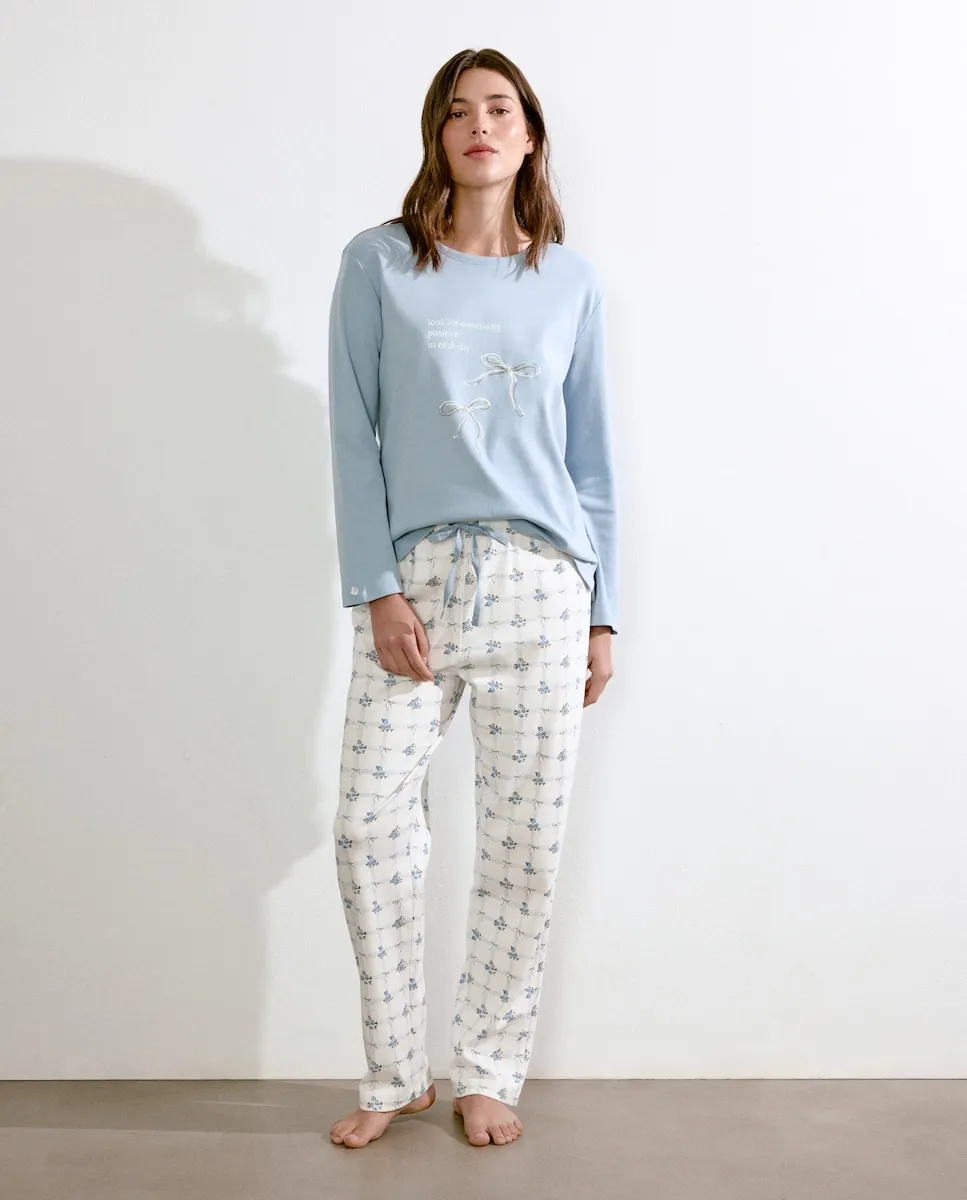 Длинная женская пижама с футболкой Énfasis, светло-голубой
Длинная женская пижама с футболкой Énfasis, светло-голубой