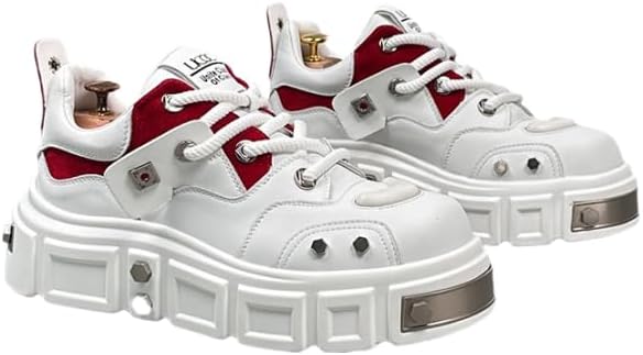 Унисекс кроссовки Hhhchpm с толстой подошвой - авангардные массивные кроссовки с металлическими заклепками в панк-стиле - идеально подходят для скейтбординга, вечеринок и повседневной носки, белый/красный
Унисекс кроссовки Hhhchpm с толстой подошвой - авангардные массивные кроссовки с металлическими заклепками в панк-стиле - идеально подходят для скейтбординга, вечеринок и повседневной носки, белый/красный