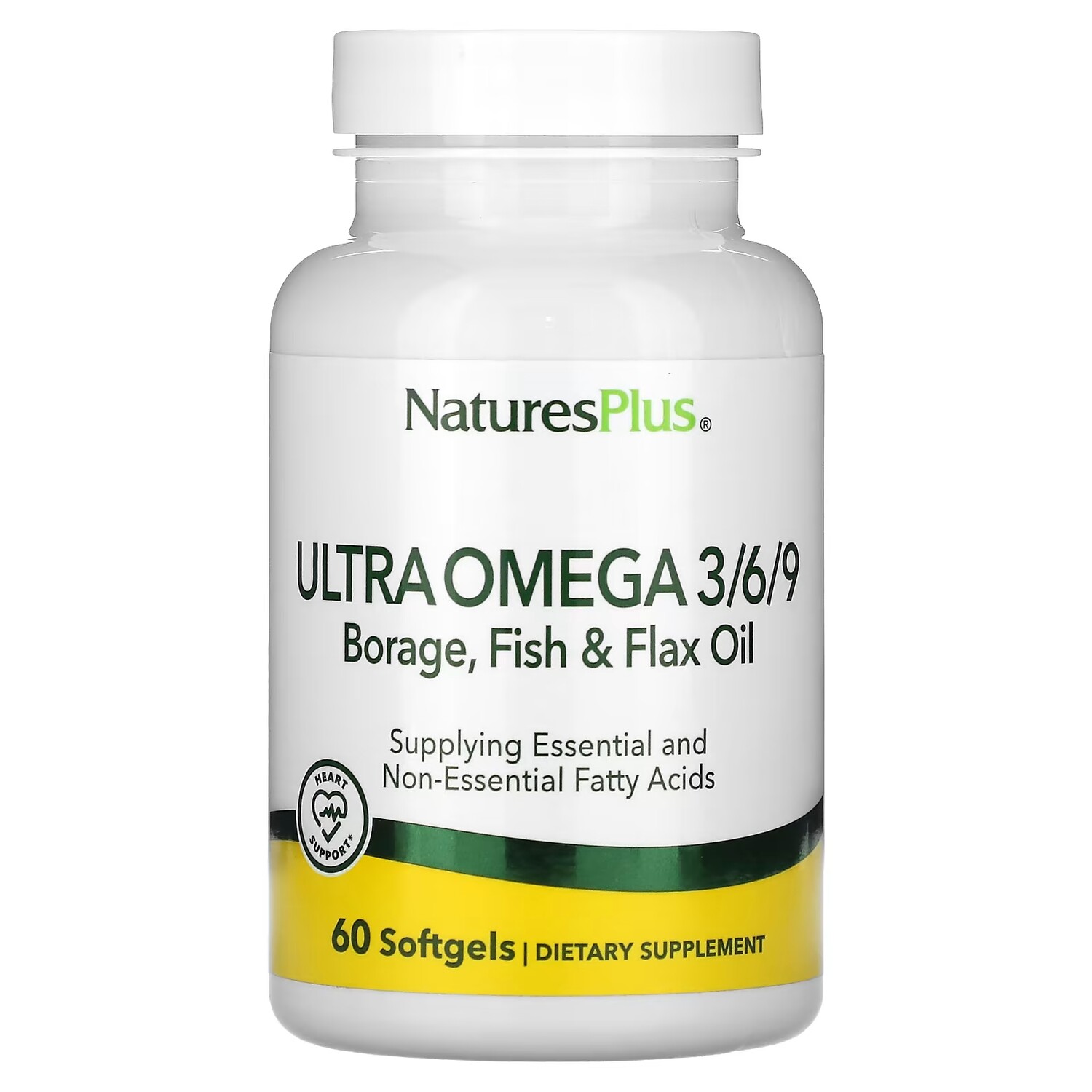 Добавка NaturesPlus Ultra Omega 3/6/9, 60 мягких капсул
Добавка NaturesPlus Ultra Omega 3/6/9, 60 мягких капсул