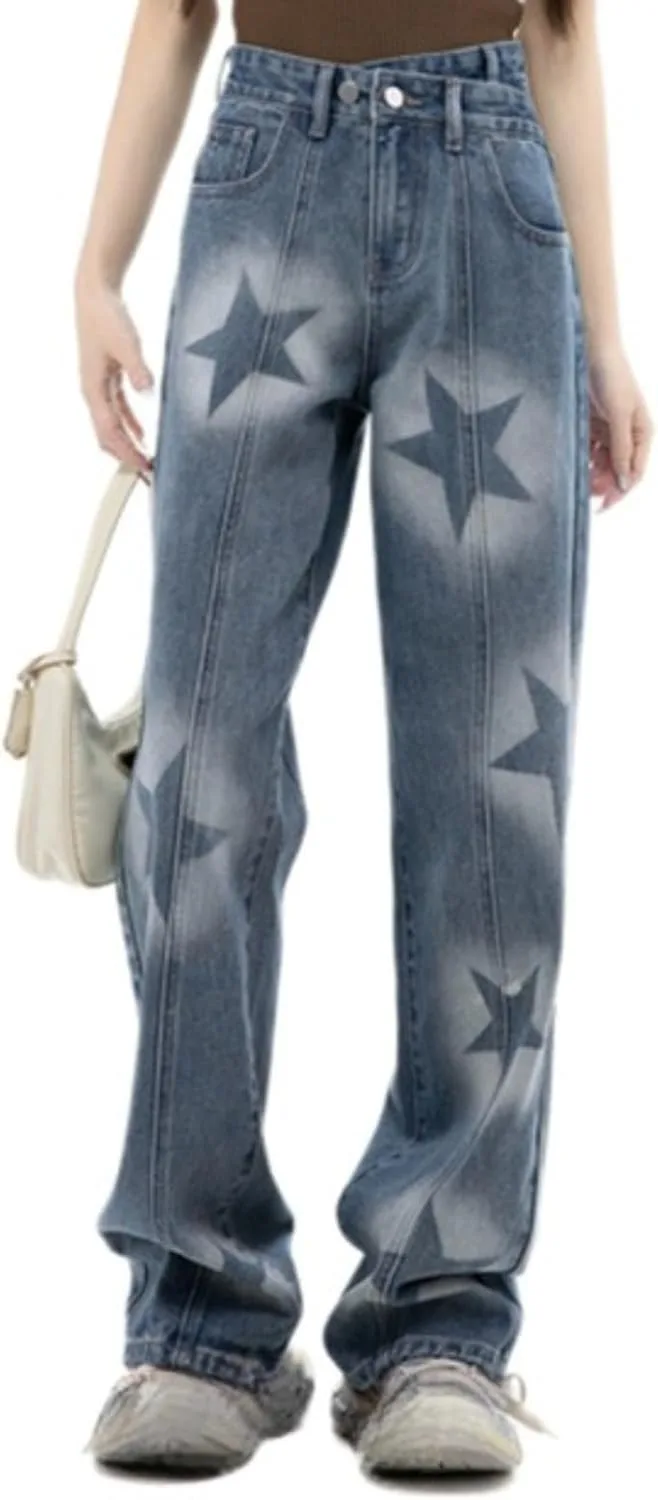 Джинсы с высокой талией для женщин Grunge Star Graphic Cargo, Y2K, широкие Hesaco
Джинсы с высокой талией для женщин Grunge Star Graphic Cargo, Y2K, широкие Hesaco