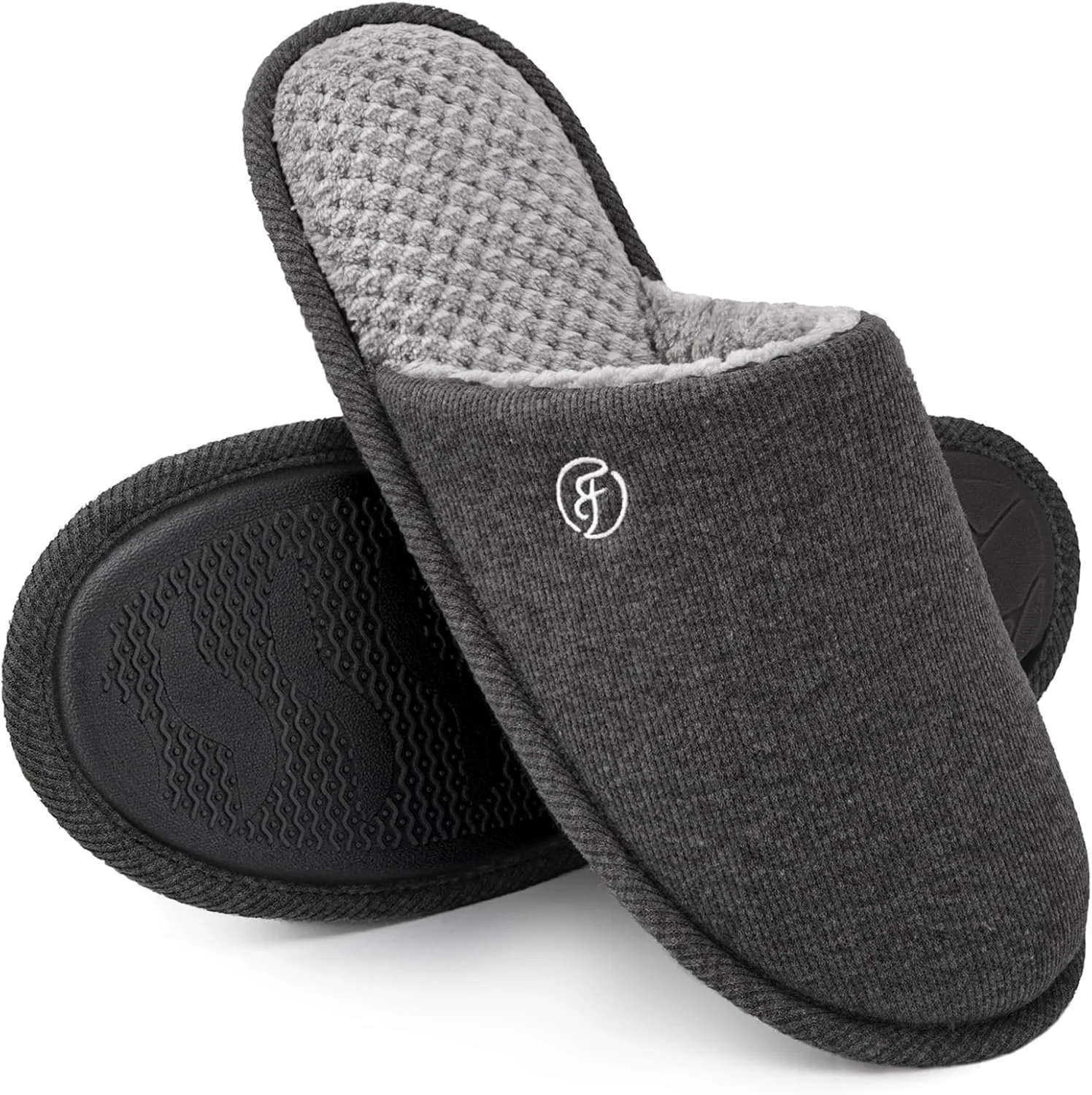 Мужские хлопковые вязаные тапочки EverFoams с легкой подошвой из пены с эффектом памяти для дома с антискользящей подошвой, серый
Мужские хлопковые вязаные тапочки EverFoams с легкой подошвой из пены с эффектом памяти для дома с антискользящей подошвой, серый