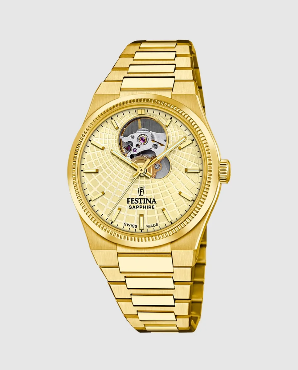 F20064/2 швейцарские автоматические женские часы Rivé из золота и стали Festina, золото
F20064/2 швейцарские автоматические женские часы Rivé из золота и стали Festina, золото