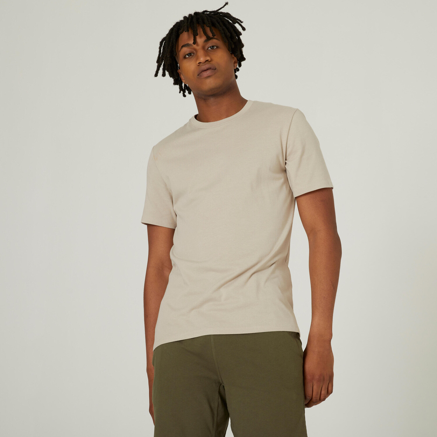 Футболка мужская хлопковая Fitness 500 прямая с круглым вырезом бежевая DOMYOS, замазка
Футболка мужская хлопковая Fitness 500 прямая с круглым вырезом бежевая DOMYOS, замазка