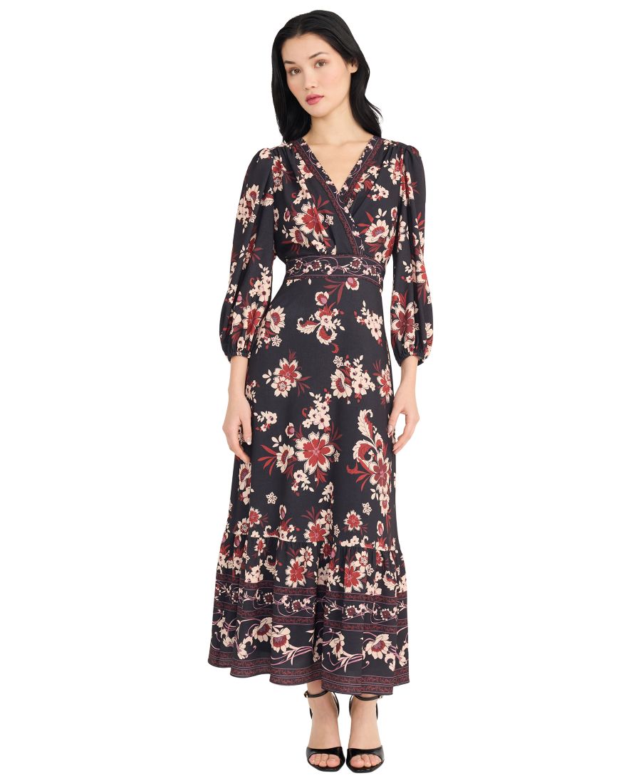 Женское многоярусное платье миди с V-образным вырезом Donna Morgan, Black/Light Rust
Женское многоярусное платье миди с V-образным вырезом Donna Morgan, Black/Light Rust