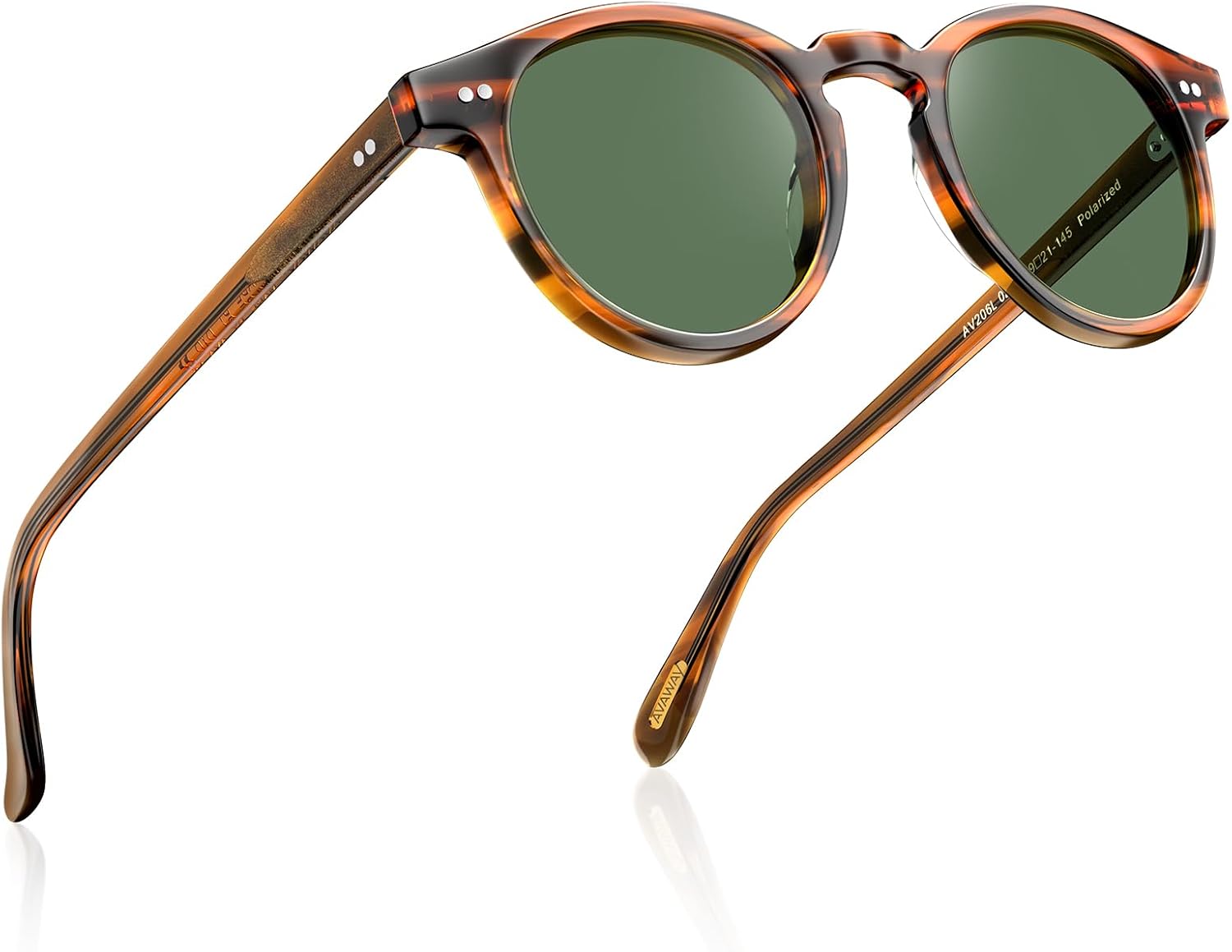 Солнцезащитные очки AVAWAY для женщин и мужчин, маленькие, поляризованные, с круглой оправой из ацетата, защита от УФ-излучения UV400, для вождения, отдыха, летних прогулок, L02: Vintage Tortoise Frame + Green Lens
Солнцезащитные очки AVAWAY для женщин и мужчин, маленькие, поляризованные, с круглой оправой из ацетата, защита от УФ-излучения UV400, для вождения, отдыха, летних прогулок, L02: Vintage Tortoise Frame + Green Lens