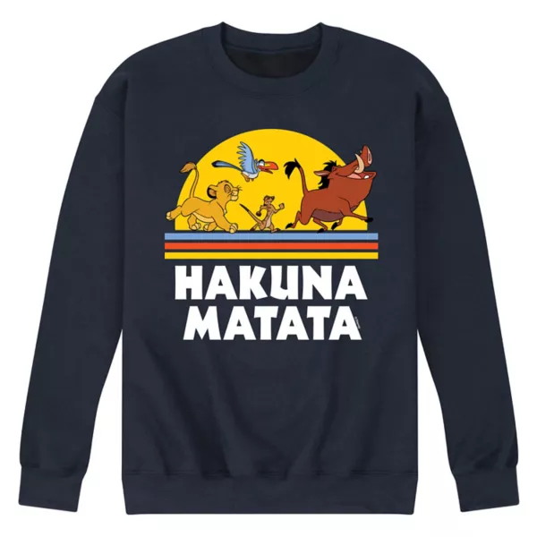 Флисовая толстовка мужская "Король лев" Hakuna Matata с закатом Disney, синий 
Флисовая толстовка мужская "Король лев" Hakuna Matata с закатом Disney, синий