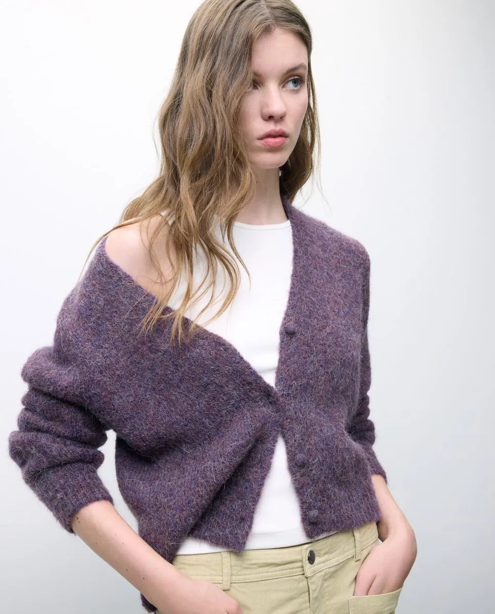 Женская куртка с V-образным вырезом Tintoretto, баклажановый
Женская куртка с V-образным вырезом Tintoretto, баклажановый