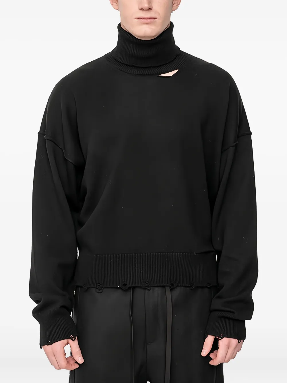 Свитер с высоким воротником и эффектом потертости Andrea Ya'Aqov, черный
Свитер с высоким воротником и эффектом потертости Andrea Ya'Aqov, черный