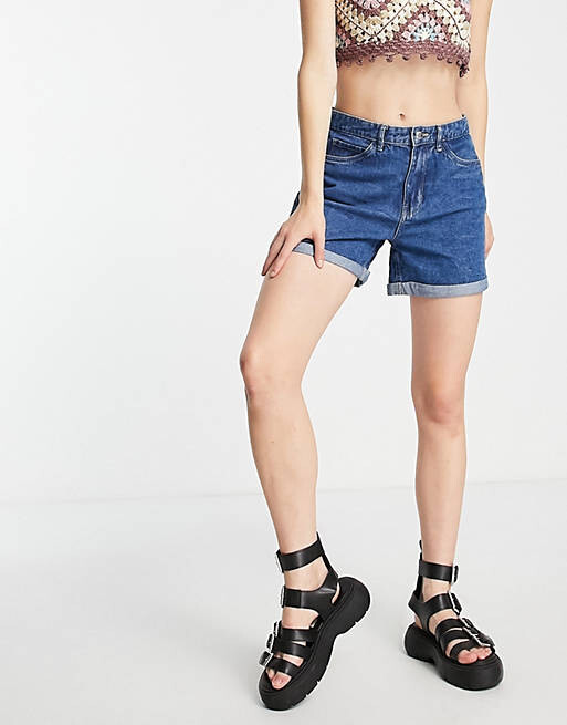 Синие джинсовые шорты для мам с низкой посадкой и закатанным краем Only Vega
Синие джинсовые шорты для мам с низкой посадкой и закатанным краем Only Vega