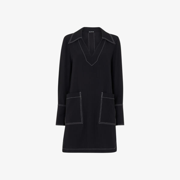 Мини-Платье из эко-вискозы с контрастной строчкой и объемным воротником Whistles, черный
Мини-Платье из эко-вискозы с контрастной строчкой и объемным воротником Whistles, черный