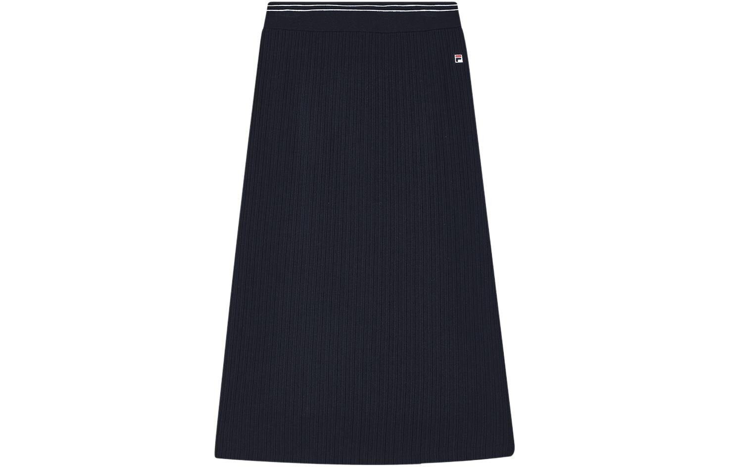 Трикотажное платье женское темно-синего цвета Fila 
Трикотажное платье женское темно-синего цвета Fila