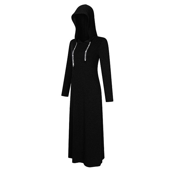 Женское повседневное платье-худи с капюшоном и карманом-кенгуру Yesfashion, Black
Женское повседневное платье-худи с капюшоном и карманом-кенгуру Yesfashion, Black