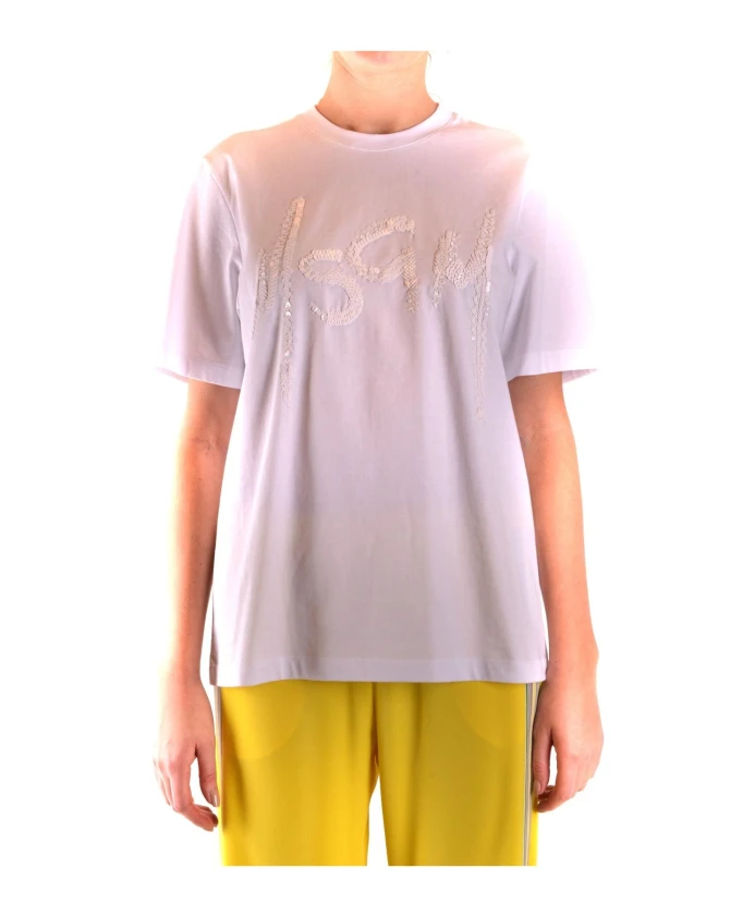 Хлопковая футболка с пайетками и круглым вырезом. Msgm, белый
Хлопковая футболка с пайетками и круглым вырезом. Msgm, белый