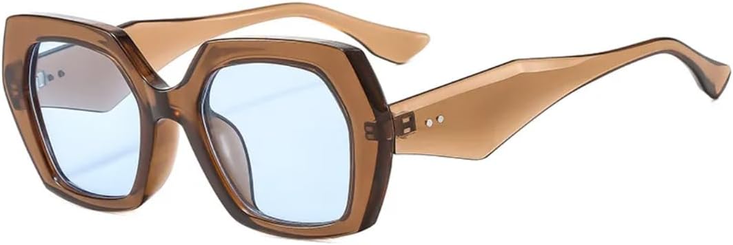 Винтажные солнцезащитные очки Polygon Square для женщин, модные шестиугольные очки с прозрачными линзами Ocean, защита от УФ-излучения UV400 для мужчин, с заклепками UATXTAU, Tea Blue
Винтажные солнцезащитные очки Polygon Square для женщин, модные шестиугольные очки с прозрачными линзами Ocean, защита от УФ-излучения UV400 для мужчин, с заклепками UATXTAU, Tea Blue