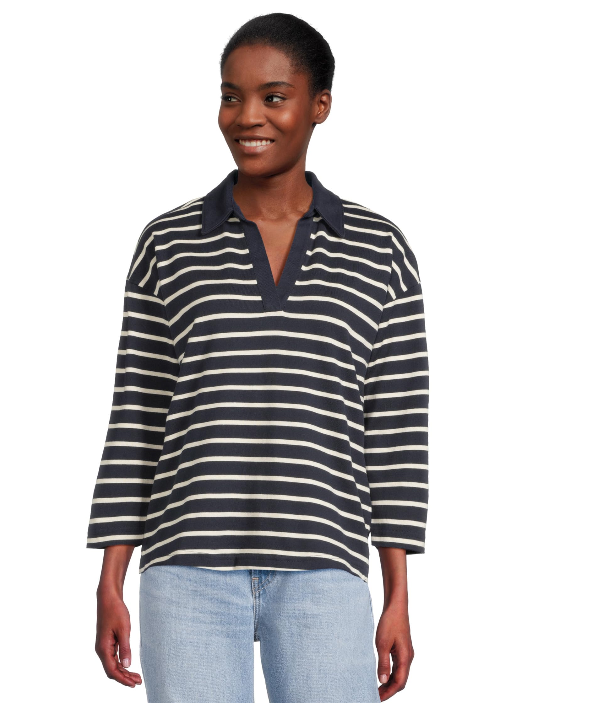 Топ L.L.Bean Heritage Mariner Top Split-Neck Polo Three-Quarter-Sleeve Stripe, цвет Classic Navy/Sailcloth
Топ L.L.Bean Heritage Mariner Top Split-Neck Polo Three-Quarter-Sleeve Stripe, цвет Classic Navy/Sailcloth
