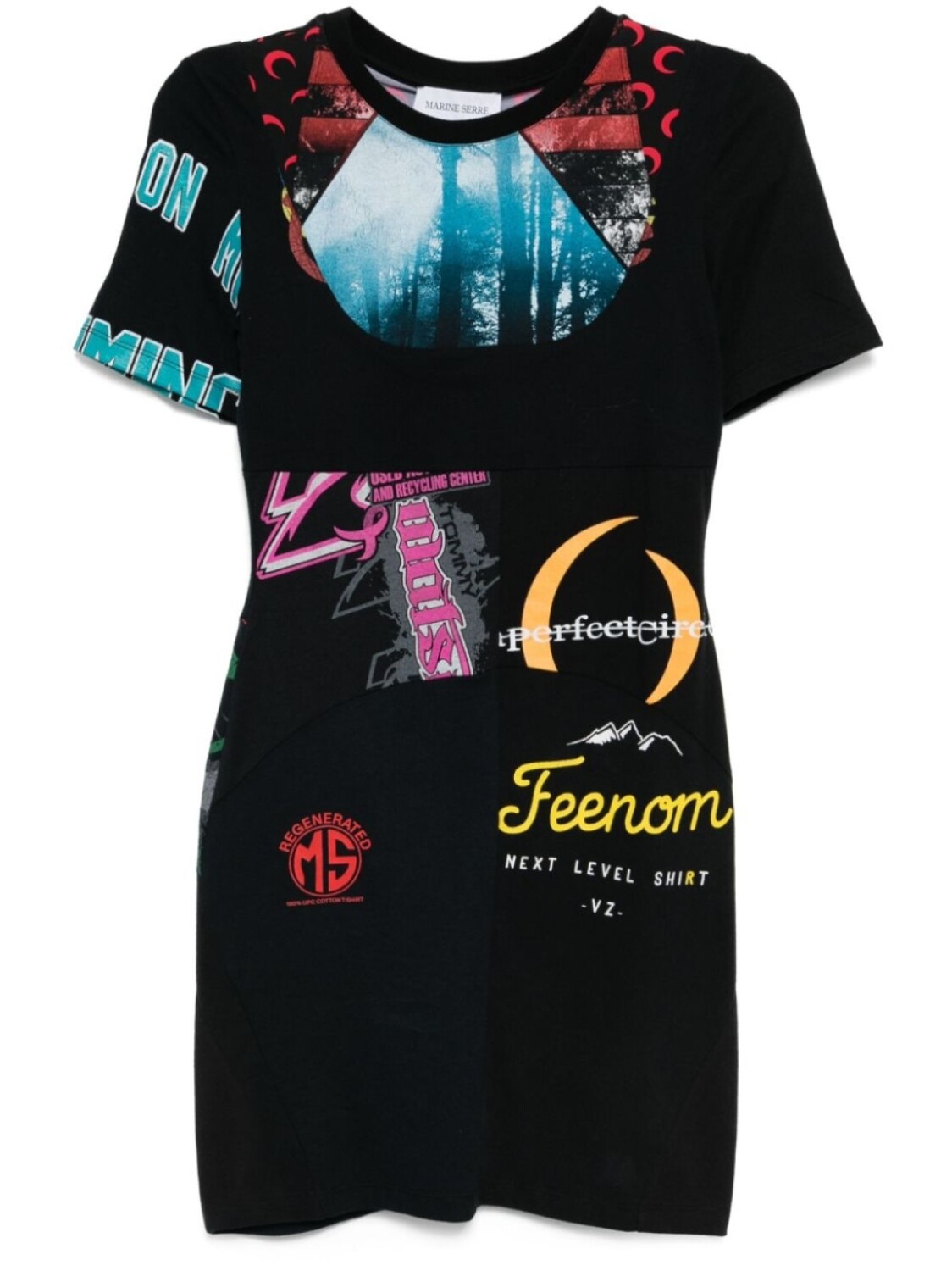 Платье мини с графичным принтом Marine Serre, черный
Платье мини с графичным принтом Marine Serre, черный