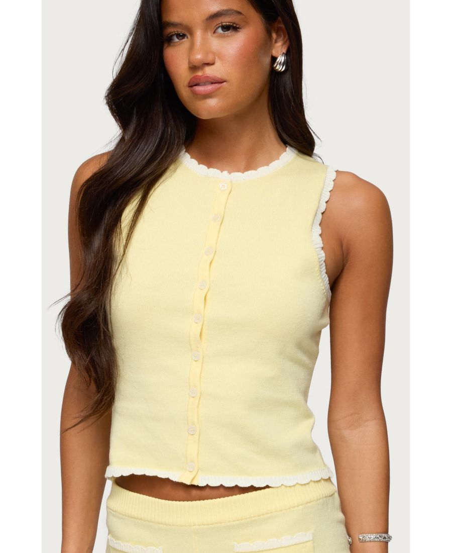 Женская трикотажная майка Leila с фестончатым краем Edikted, Yellow
Женская трикотажная майка Leila с фестончатым краем Edikted, Yellow