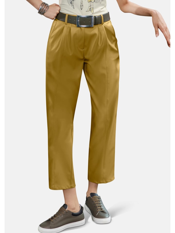 MADELEINE Укороченные брюки из мягкой искусственной кожи желтого цвета
MADELEINE Укороченные брюки из мягкой искусственной кожи желтого цвета
