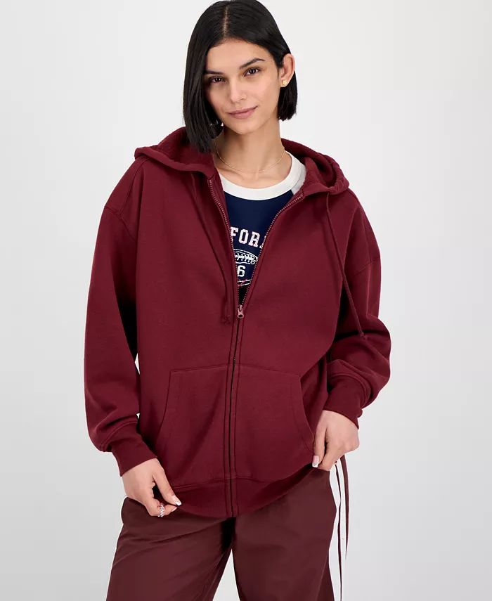 Толстовка большого размера с застежкой-молнией для юниоров Hippie Rose, красный 
Толстовка большого размера с застежкой-молнией для юниоров Hippie Rose, красный