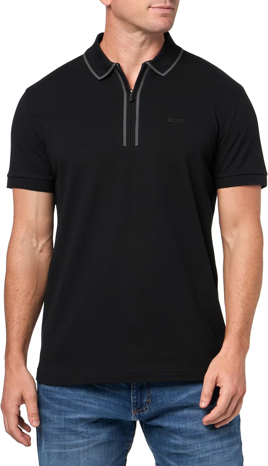 BOSS мужская поло с застежкой-молнией Phillix, Black Sky
BOSS мужская поло с застежкой-молнией Phillix, Black Sky