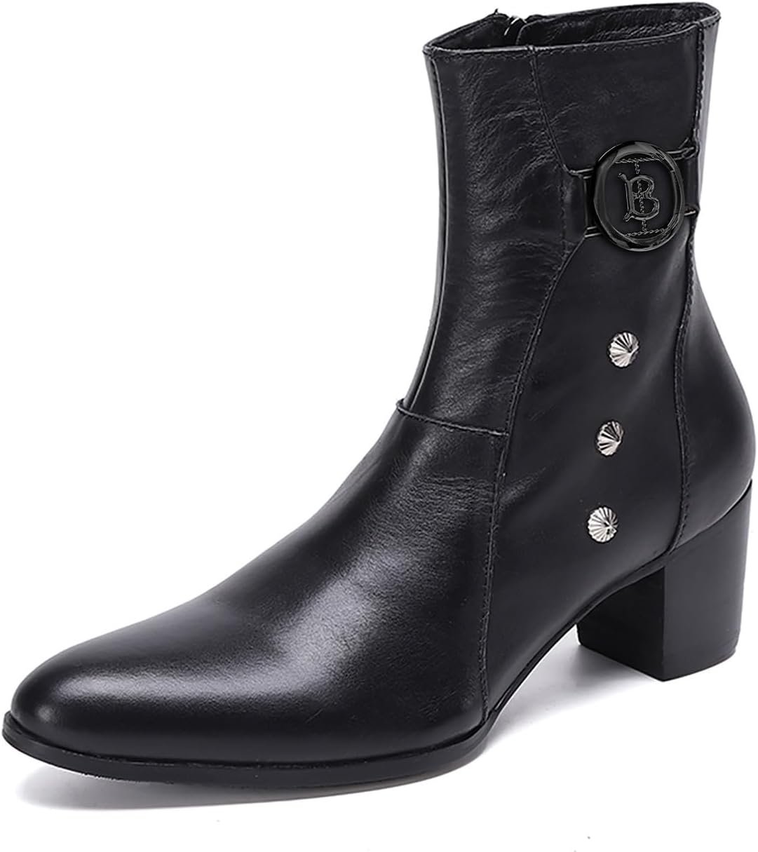 Мужские повседневные вестерн-челси ботинки Santimon Mens - настоящая кожаная ковбойская обувь средней длины с молнией для вечеринок, диско, бальных танцев и свадеб, черный
Мужские повседневные вестерн-челси ботинки Santimon Mens - настоящая кожаная ковбойская обувь средней длины с молнией для вечеринок, диско, бальных танцев и свадеб, черный