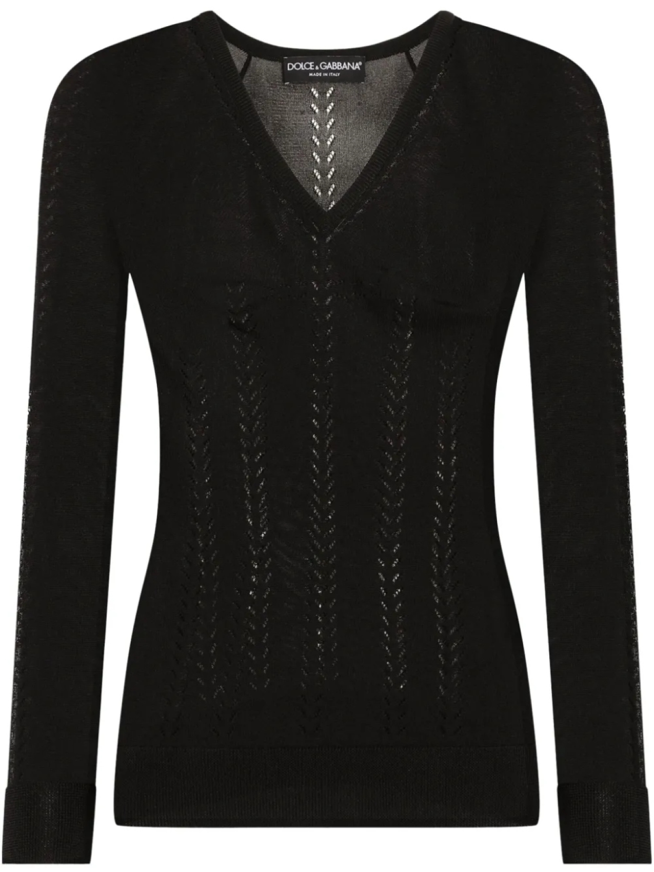 Свитер Dolce & Gabbana с ажурными вставками, черный
Свитер Dolce & Gabbana с ажурными вставками, черный