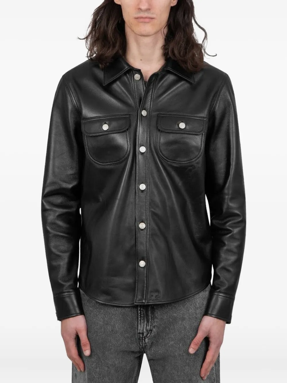 Кожаная рубашка Courrèges, черный
Кожаная рубашка Courrèges, черный