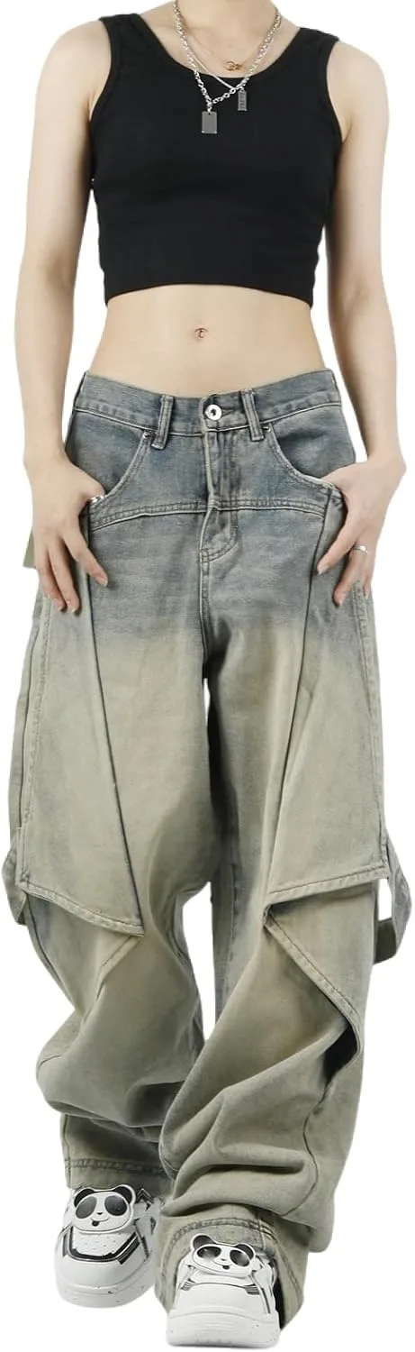 Женские джинсы Y2K в стиле ретро хип-хоп, высокие с прямым свободным кроем MEOKIM
Женские джинсы Y2K в стиле ретро хип-хоп, высокие с прямым свободным кроем MEOKIM