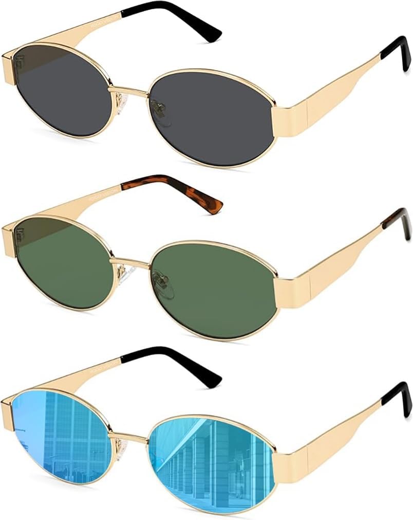 Солнцезащитные очки Yogo Vision Retro для женщин, овальная форма, стильный дизайн, классическая защита от УФ-излучения UV400, 3 Pack: Gold Frame Grey Lens, Gold Frame Green Lens, Gold Frame Blue Mirror Lens
Солнцезащитные очки Yogo Vision Retro для женщин, овальная форма, стильный дизайн, классическая защита от УФ-излучения UV400, 3 Pack: Gold Frame Grey Lens, Gold Frame Green Lens, Gold Frame Blue Mirror Lens