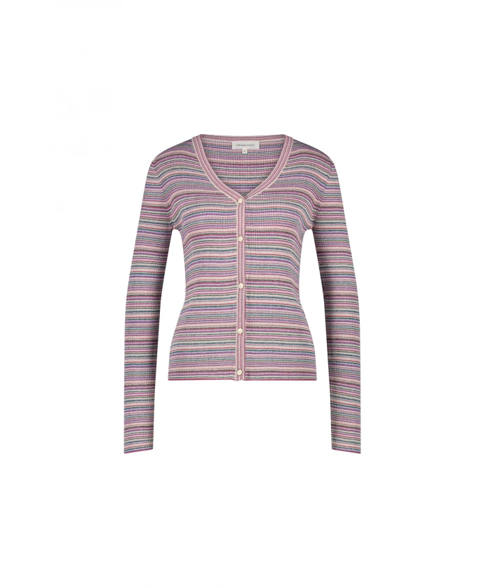 Кардиган в полоску с V-образным вырезом Fabienne Chapot, розовый
Кардиган в полоску с V-образным вырезом Fabienne Chapot, розовый