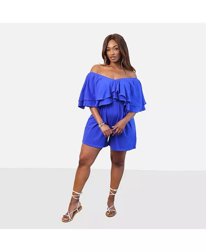 Комбинезон большого размера с широкими штанинами и оборками нового сезона Rebdolls, синий
Комбинезон большого размера с широкими штанинами и оборками нового сезона Rebdolls, синий