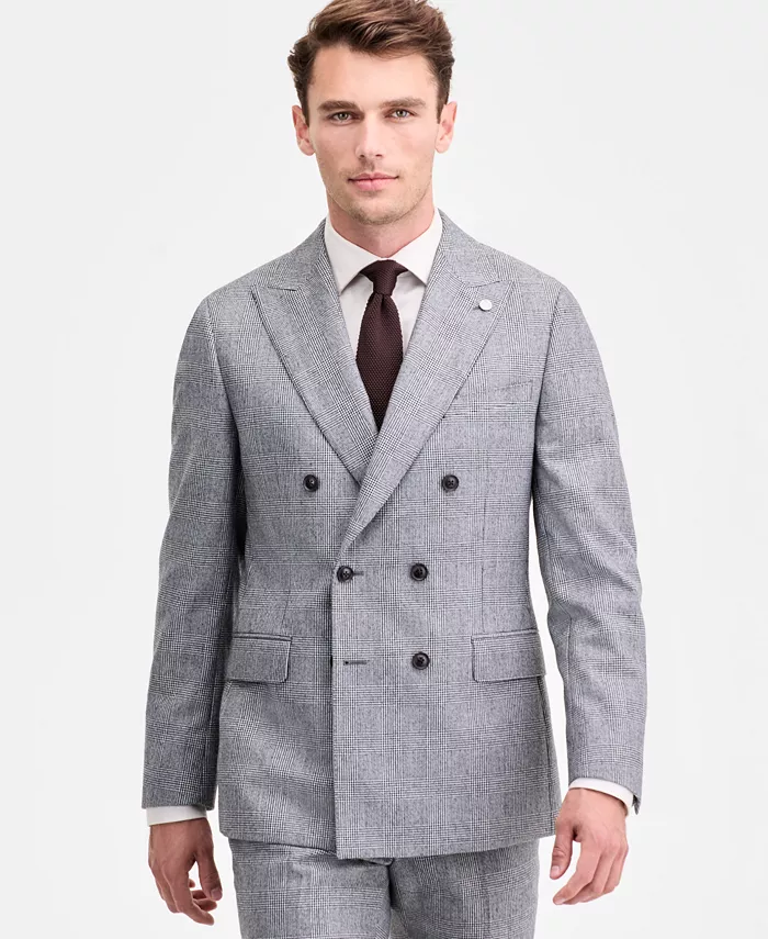 Мужской двубортный пиджак современного кроя из шерстяной смеси черного и белого цветов Ted by Ted Baker, черный
Мужской двубортный пиджак современного кроя из шерстяной смеси черного и белого цветов Ted by Ted Baker, черный