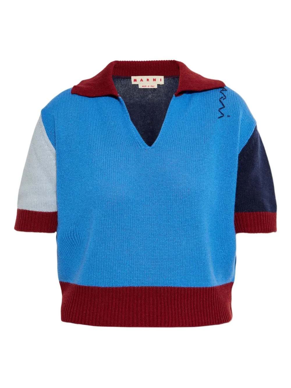 Топ с короткими рукавами в стиле колорблок Marni, синий
Топ с короткими рукавами в стиле колорблок Marni, синий